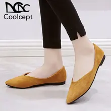 Coolcept/Женская обувь на плоской подошве; простая Стильная однотонная модная обувь; женская повседневная обувь высокого качества с острым носком; Размеры 35-40