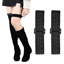 New Design Fashion Women Knee-High Boots Anti-Slip Strap Boots Anti-Drop Tube Fixed Stickers Adjustable Straps