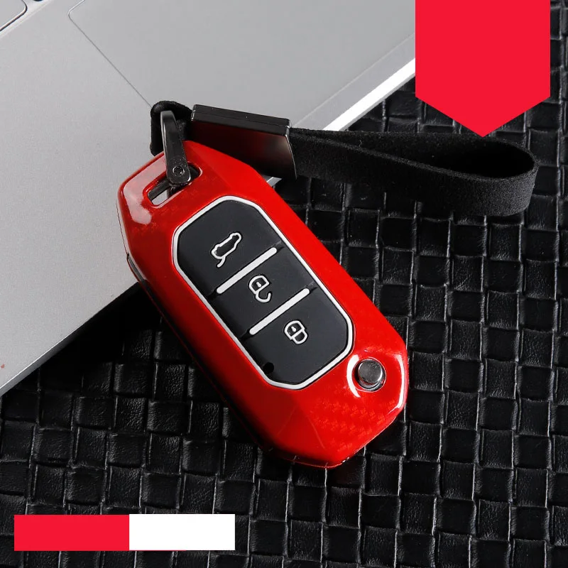 I-carbon red Чехол для ключей автомобиля из цинкового сплава с силикагелем для Ford Edge Forte Morris, чехол для ключей для автомобиля, умный держатель, чехол для ключей, набор автомобильных ключей - Название цвета: I-carbon red