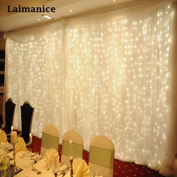 

6Mx 3M 600LED Icicle String Lights Christmas Fairy Lights new year xmas Home For Wedding/Party/Curtain/Garden Decoration