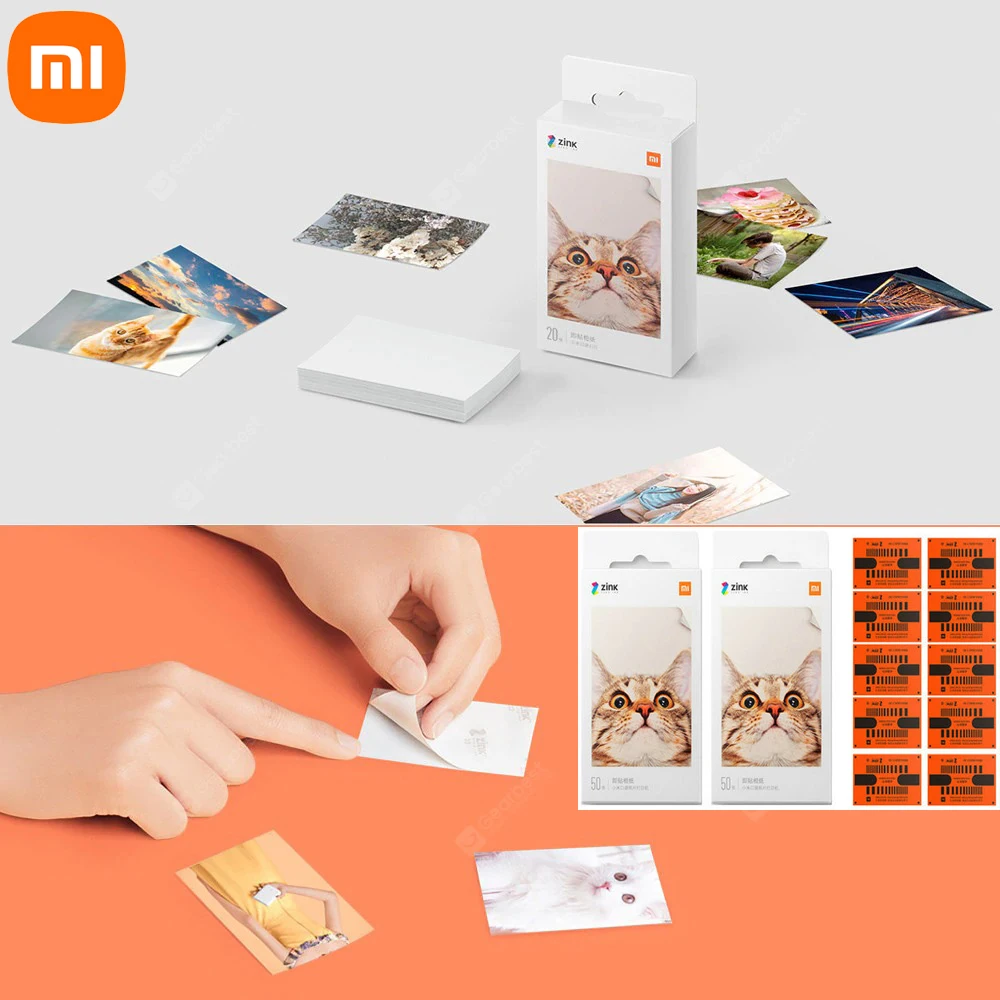 

Original Xiaomi ZINK Pocket Printer Paper Self-adhesive Photo Print Sheets For Xiaomi 3-inch Mini Pocket Photo Printer