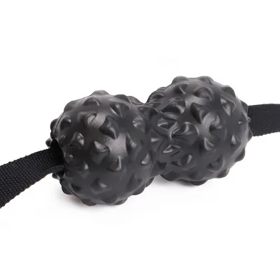 Арахис Массажный мяч Spiky Trigger Point рельефная мышца боль Стресс Лакросс мяч терапия здоровье уход для тренажерного зала Relex аппарат - Цвет: black double ball