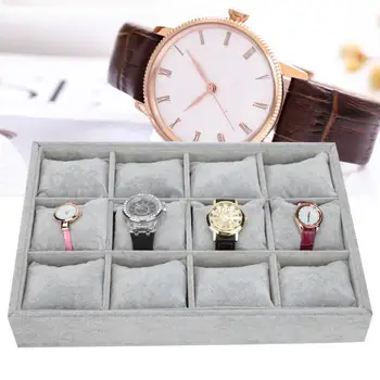 

12 Slots Grid Lint Watch Bracelet Bangle Storage Box Watch Storage Packing Gift Organizer Jewelry Display Organizer Holder Case