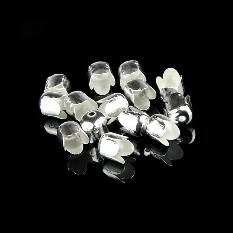 

100 шт покрытые серебром Цвет металлический разъем, Обжимные бусины 7 мм "сделай сам" для изготовления ювелирных изделий, аксессуары для ожере...