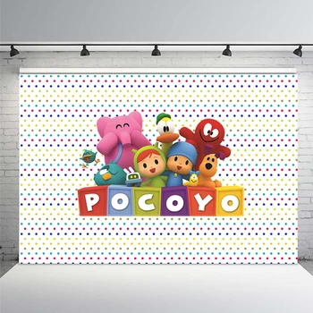 

MEHOFOTO Photography Backdrop Cartoon Characters Pocoyo Birthday Party Baby Shower Children Photo Backgrounds Vinyl Polyester