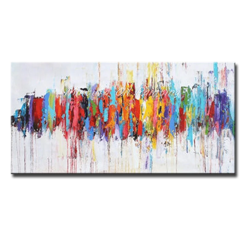 Mintura настенные картины для гостиной многоцветная абстрактная схема Ручная роспись Акриловая канва картина маслом Декор отеля без рамки - Цвет: CJ170075