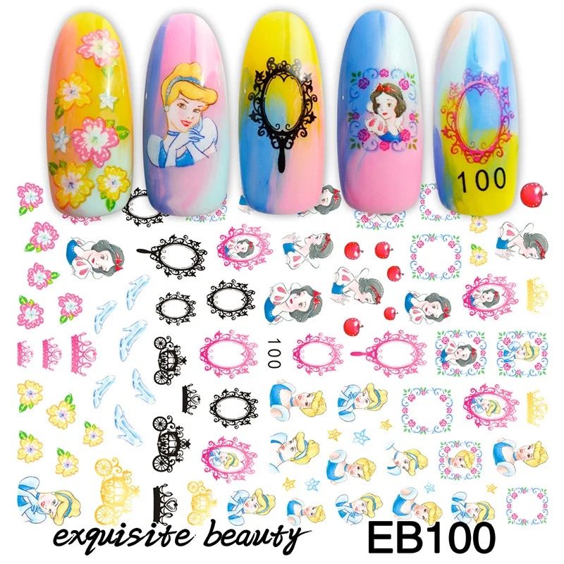 1PCS Disney Cartoon Anime Stitch Nail Sticker Mickey Mouse Donald Duck Nail Slider Dumbo Lion King Art Nail Decoration