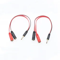 Mic Audio Splitter Microphone Extension Cable 3.5mm Male to 2 Female Headset Headphone Splitter for Phone Laptop PC AUX Cable