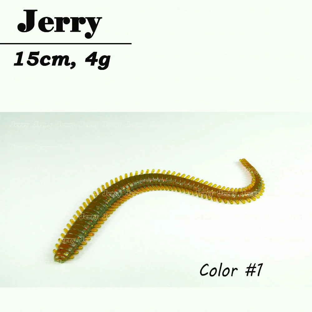 Jerry 15 шт., 15 см/6 дюймов, 4 г, WACKY Worm, сороконожка, creature stick, приманка, мягкая искусственная приманка для рыбалки - Цвет: color 1