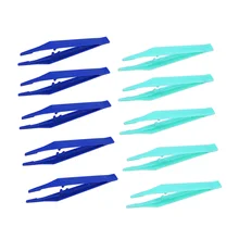 10 шт одноразовые пинцеты медицинские Пинцет для бусин пластиковые профессиональные щипцы для DIY(цвет случайный