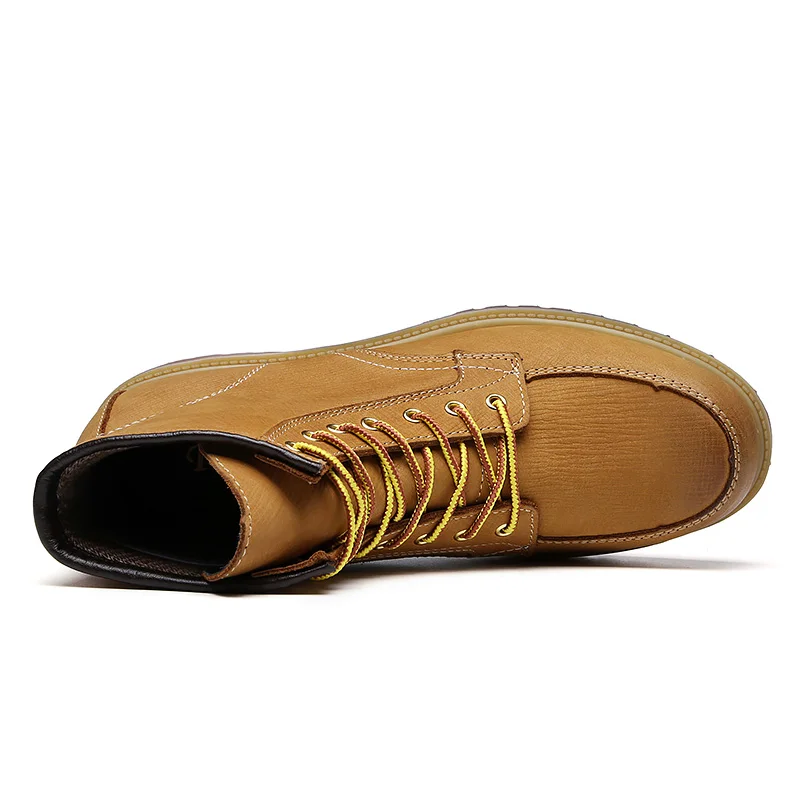 Мужские ботинки размера плюс из натуральной кожи; высококачественные осенние ботинки на шнуровке; Мужская обувь в винтажном стиле; водонепроницаемые уличные ботильоны