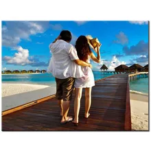 5DDiy фото на заказ Алмазная картина Полная площадь круглая дрель Алмазная дембройдерская романтическая пара Алмазная мозаика крест StitchZP-3049