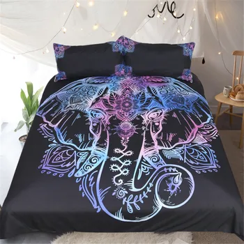 

ONGLYP 3D Boho Elephant Bedding Set 3Pcs Comfy Duvet Cover Pillowcase Twin Full Queen King Size Bedding Quilt Cover Home Decor