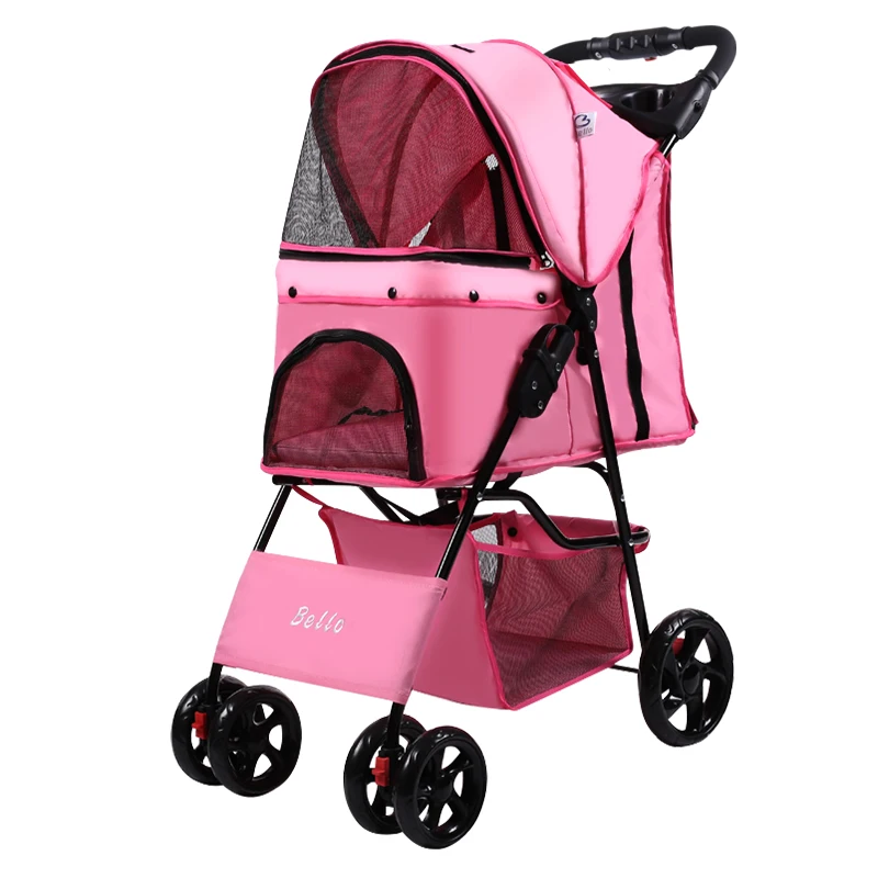 H 1s Quick Folding Pet Stroller with Safety Rope Oxford Cloth+mesh Portable Pet Carrier 4 wheels Trolley with Rain Cover Dotomy H 1s Quick Folding Pet Stroller with Safety Rope Oxford Cloth+mesh Portable Pet Carrier 4 wheels Trolley with Rain Cover Dotomy