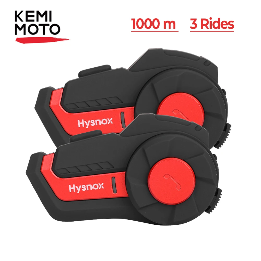 

KEMIMOTO 1000M Motorcycle Helmet Intercom Headsets 3 Ways Waterproof Bluetooth Headset FM Radio Interphone Headsets Wireless