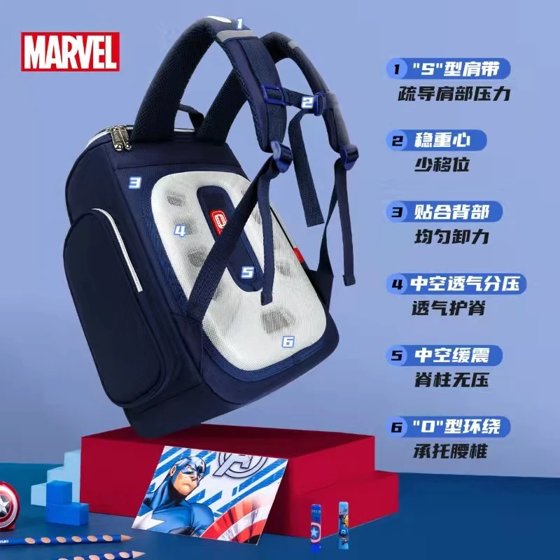 2022 Disney New School Bags For Boy Primary Student Shoulder Orthopedic Backpack Large Capacity Grade 1-5 Spider Man Mochilar
