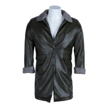 ChangNiu, роскошная кожаная куртка, пальто, мужские однобортные черные кожаные куртки, искусственный мех внутри, длинное пальто, мужская верхняя одежда, зимняя теплая одежда