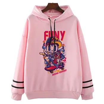 

Funy Swag Skull Funny Hoodiess Painting Print Women'S Hoodies StreetWear Long Sleeve Unisex Hoodie Hiphop Rapper Tops
