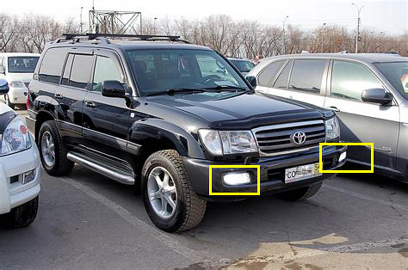 Для Toyota Land Cruiser Amazon 98-07 передний противотуманный светильник лампы 45 Вт Светодиодная лампа Samsung L& R