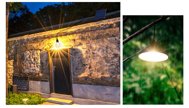 Lustre de Luz Solar com Controle Luz para Jardim ao ar Remoto Retro Abajur Solar Lâmpada Led 3 Metro Cabo Pendurado Livre Quintal Mod. 129485 8 Lustre de luz solar com controle remoto