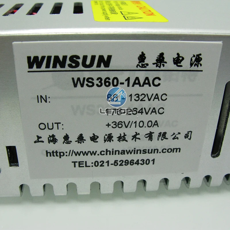 Winsun блок питания WS360-1AAC 36 V/10A LETOP