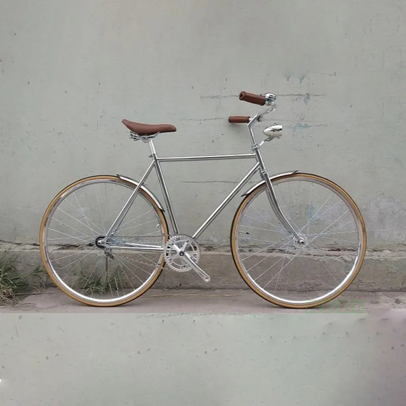 Retro bike sliver 700C Fixed Gear bike vintage Track Single speed Bike 52cm fixie bike black color frame Retro bike sliver 700C Fixed Gear bike vintage Track Single speed Bike 52cm fixie bike black color frame