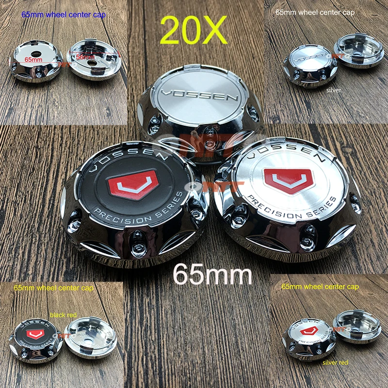 

Good Quality 20pcs/set 65mm Black Red/Silver Red/Silver Chrome Base Wheel Center Cap Vossen Badge Cover Label Wheel Hub Cap
