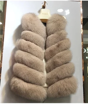 new real natural whole fur six-section fox vest ladies winter long warm fashion vest - Цвет: Мятный