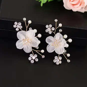 

1PC Shoe Shoe Clip Floral Simulated Pearl Mini Decoration DIY Women Sandals Charms Clothing Jewelry Flower Clips Shoes Buckle