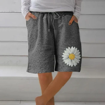 

Littlerossa 2020 Print Summer Women Short Pants Beach Mid Waist Straight Tube Fashion Women Casual Plus Size Short Pants