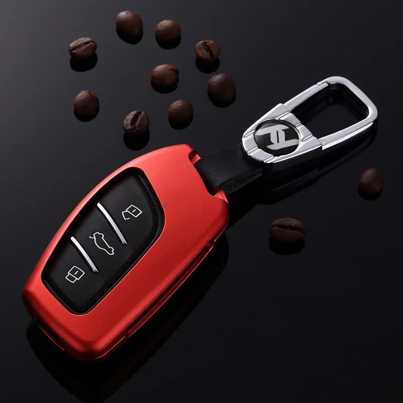 B red Чехол для ключей от автомобиля из алюминиевого сплава для Roewe I5 RX3 MG Smart Keyless пульт дистанционного управления Fob крышка брелок рамка сумка авто аксессуары - Название цвета: B red