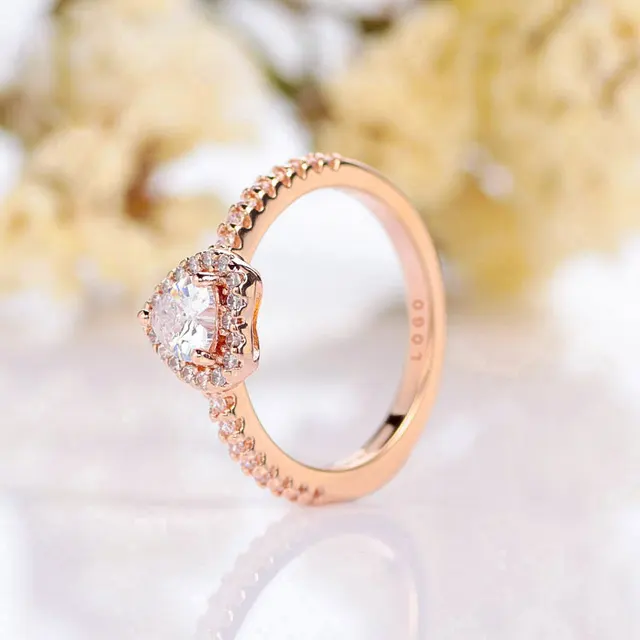 925 Sterling Silver Rose Gold Sparkling 