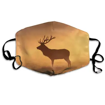 

Unisex Print Mouth Mask - Cool Elk with Sunset Polyester Anti-dust Mouth-Muffle - Fashion Washed Reusable Face Masks for Outdoor