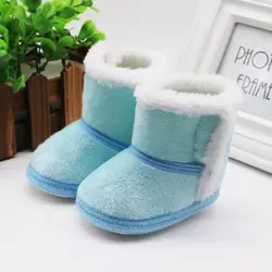 Обувь для маленьких девочек; зимние ботинки; теплые кожаные ботинки на меху для малышей; водонепроницаемые ботинки для младенцев; обувь для