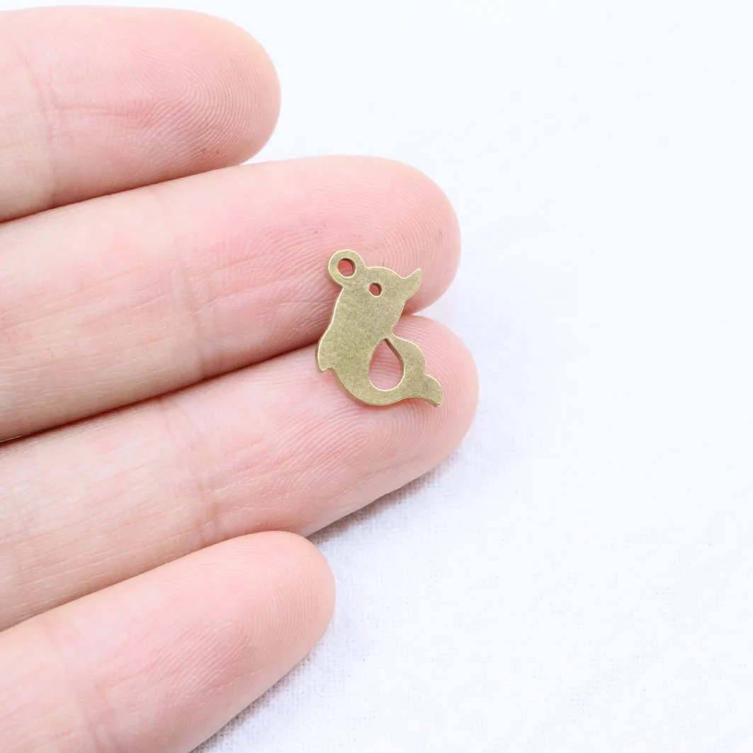 10pcs 도매 스테인레스 스틸 사랑스러운 매력 DIY Anklets 귀걸이 팔찌 Unfading 무색 2 색