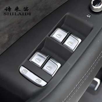 

Car Styling for Audi Q5 Interior Door Window Glass Switch Buttons Armrest panel buttons Auto Covers Stickers Trim Accessories