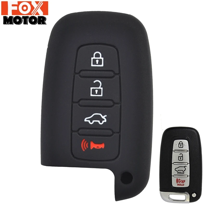 

4 Button Silicone Car Remote Key Fob Shell Cover Case For Hyundai Kia Borrego Forte Optima Rio Sorento Soul Sportage Skin Holder