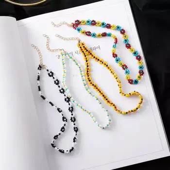 

Bohemian Handmade Rainbow Beads Choker Necklace Candy Color Bead Satellite Necklace Women Fashion Jewelry
