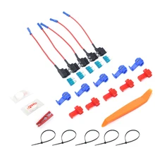 5 шт./компл. 12V средней Размеры автомобилей добавить-a-цепи низкий профиль плавкий предохранитель адаптер держатель предохранителя прикуривателя добавлена инструмент Наборы