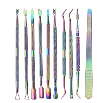 

11Pcs Professional Cuticle Pusher Triangle Cuticle Peeler Scraper Gel Remover Nail Polish Nail Art Remover Tool for Home Salon