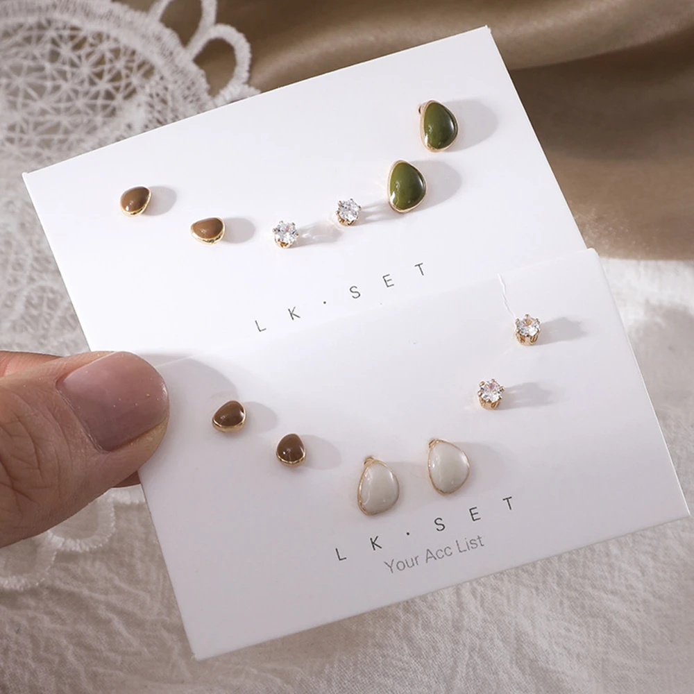 

2020 new collection of simple earrings the to pick small stud earrings small fresh set combination of women's jewelry