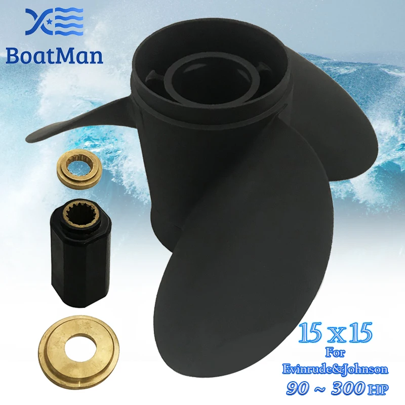 Boatman®Elica In Alluminio 15X15 Per Accessori Motore Fuoribordo Evin(& Johnson 90-300 Hp Marine 155Hp 175Hp 185Hp 200Hp