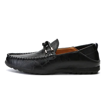 

2019 Handmade Genuine Leather Men Casual Shoes Luxury Men Loafers Moccasins Breathable Slip on Black Driving Shoes