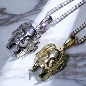 

Hip Hop Travis Scott Rapper Character Avatar Pendants Necklace for Men Women Rapper Jewelry with Long Stainless Steel Chain