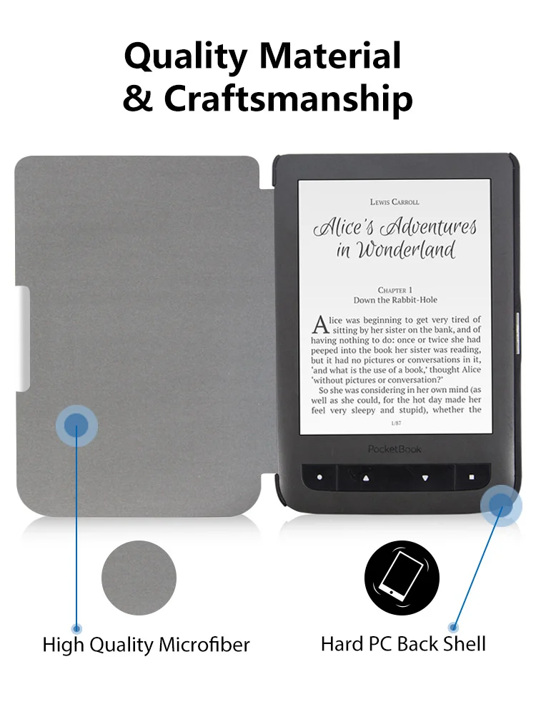 Ультратонкий чехол из искусственной кожи для pocketbook touch lux 3, красный, красный, для pocketbook 614 plus, pocketbook 615/625, читалка