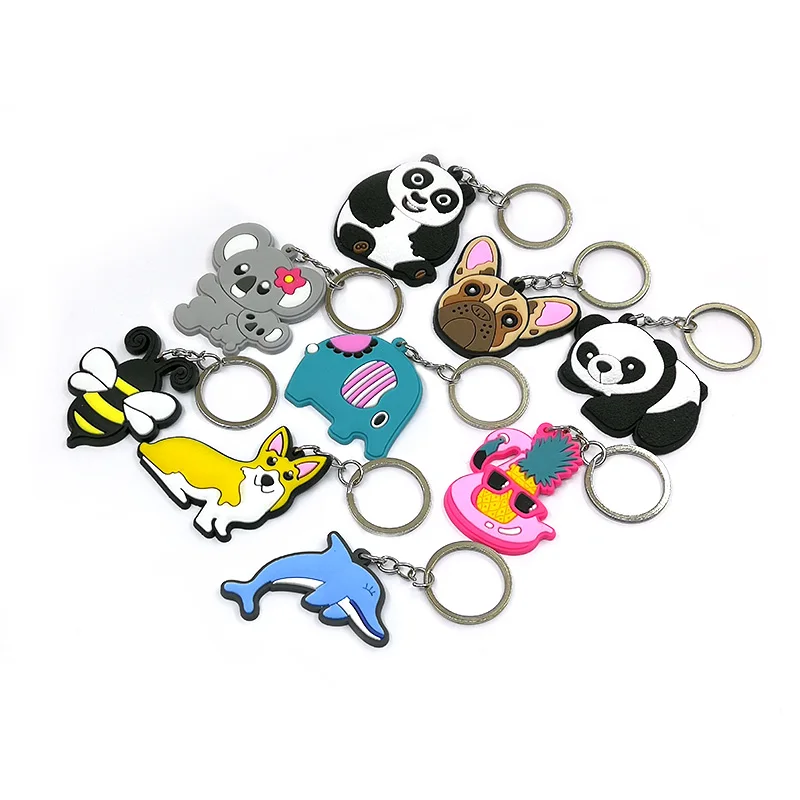 1pcs Pvc Lovely Anime Keychains Key Ring Cute Key Holder Trinkets Kid