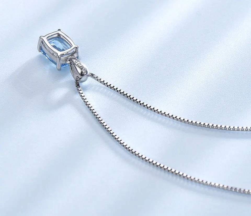 UMCHO Sky blue topaz silver sterling jewelry sets for women S011B-1-PC (8)