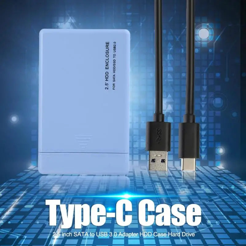 2,5 дюйма SATA для USB 3,0 адаптер HDD чехол для жесткого диска для type-C чехол с соединительным кабелем 2,5 дюйма SATA жесткий диск для ноутбука