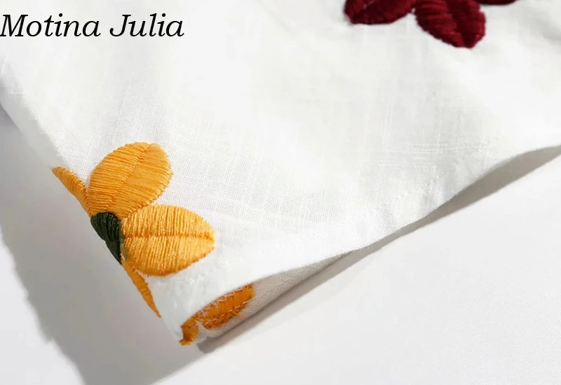 Motina Julia, сексуальная короткая юбка с цветочной вышивкой, летняя элегантная повседневная Милая юбка с высокой талией, крутая шикарная Женская юбка