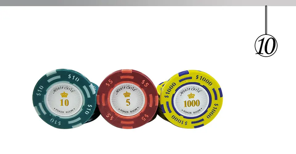 Easytoday 20Pcsset Upscale Poker Chips Set 14g Clay Embedded iron Texas Hold'em Baccarat Professional Poker Chip Games (10)